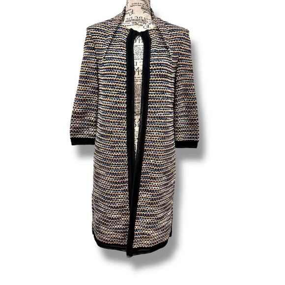 Vintage St John Couture Size 2 XS Metallic Knit Cardigan USA Shoulder Pads - Picture 1 of 10